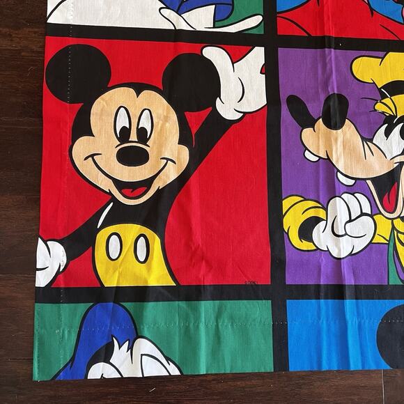 VTG Disney Mickey Mouse Curtain Made In USA 80” X 63” New No Packaging Colorful - Picture 2 of 11